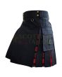Black With MacGregor Modern Tartan Hybrid Kilt For Men, Black color for Male