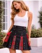 Black With Royal Stewart Women Hybrid Kilt, Black color for Female