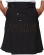 Black Wool Tuxedo Kilt, Black color for Male