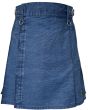 Blue Denim Slash Pocket Utility Kilt front apron angle view