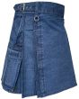 Blue Denim Slash Pocket Utility Kilt right side view