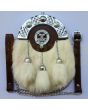 Brown Leather With White Rabbit Fur Sporran