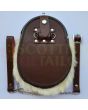 Brown Leather With White Rabbit Fur Sporran