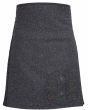 Charcoal Grey Wool Kilt front view featuring buttoned waist and elegant wool pleated style