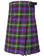 Christian Dewar Tartan Kilt in Purple Color Buckle and Pleated Side Angle – Custom Scottish Tartan Kilt
