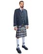 Classic Black Argyll Tweed Kilt Outfit With Douglas Gray Tartan Kilt, Black color for Male