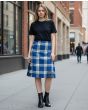 Crombie House Check Women Tartan Kilt Front View – Elegant Scottish Plaid Kilt by Scottish Kilt Tailor