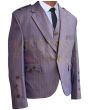 Custom Made Tweed Wool Argyll Kilt Jacket with Vest, Gray color for Male