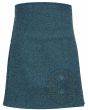 Dark Tail Blue Wool Kilt front view featuring buttoned waist and elegant pleated wool style