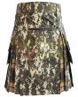 Digital Camo Hybrid Kilt With Rose Ancient Tartan, Multi Color color for Male