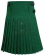 Emerald Green Wool Kilt back view with full pleated design for comfort and traditional craftsmanship