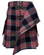 Scottish tartan kilt with modern utility design