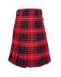Fraser Plaid Red Modern Tartan Kilt, Red color for Male
