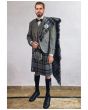 Gray Argyll Kilt Outfit With Harris Family Tartan Kilt, Gray color for Male