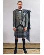 Gray Argyll Kilt Outfit With Harris Family Tartan Kilt, Gray color for Male