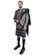 Gray Argyll Tweed Kilt Outfit For Men, Black color for Male