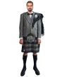 Gray Argyll Tweed Kilt Outfit For Men, Black color for Male