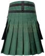 Green Tactical Hybrid Fashion Kilt, Green color for Male