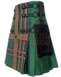 Green Tactical Hybrid Fashion Kilt, Green color for Male