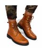 Half Long Tan Brown Scottish Leather Kilt Boots - Right Side
