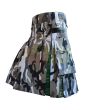 Urban Camo Hybrid Kilt With Irish Green Tartan, Green color for Male