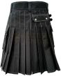 Heavy Cotton Black Utility Kilt White Thread, Black color for Male