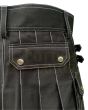 Heavy Cotton Black Utility Kilt White Thread, Black color for Male