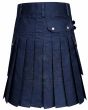 Heavy Cotton Navy Blue Utility Kilt, Black color for Male