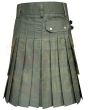 Heavy Cotton Olive Green Utility Kilt, Olive Green color for Male