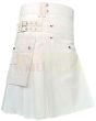 Heavy Cotton White Utility Kilt, White color for Male