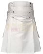 Heavy Cotton White Utility Kilt, White color for Male