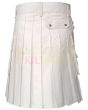 Heavy Cotton White Utility Kilt, White color for Male