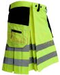 High Visibility Firefighter Kilt For Working Men Kilt, Yellow color for Male