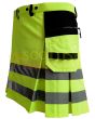 High Visibility Firefighter Kilt For Working Men Kilt, Yellow color for Male