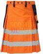 High Visibility Orange Firefighter Kilt For Working Men Kilt, Orange color for Male
