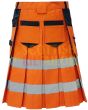 High Visibility Orange Firefighter Kilt For Working Men Kilt, Orange color for Male