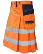 High Visibility Orange Firefighter Kilt For Working Men Kilt, Orange color for Male