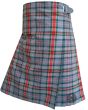Howells Powell Tartan Kilt Left Side View – Premium Grey and Red Acrylic Wool Kilt