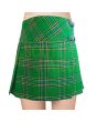 Irish Green Tartan Women Billie Kilt Mini Skirt