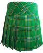 Irish Green Tartan Women Billie Kilt Mini Skirt - Irish Kilt For sale
