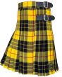 MacLeod of Lewis Pleated Tartan Kilt Buckle Side View – Genuine Leather Straps & Rust Free Buckles