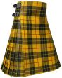 MacLeod of Lewis Tartan Style Leather Kilt right side view with utility pocket and tartan inspired leather design
