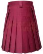 Maroon Work wear Utility kilt for Working Men, Burgundi color for Male