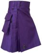 Men’s Purple Utility Kilt Front Angle With Cargo Pocket