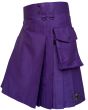 Purple Utility Kilt Featuring Deep Highland Pleats