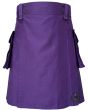 Rear View Purple Utility Kilt With Modern Utility Design