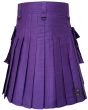 Deep Pleated Purple Utility Kilt Back Profile View