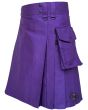 Stylish Purple Utility Kilt For Festivals & Casual Fashion