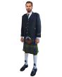 Modern Black Argyll Kilt Outfit With Clan Adam Tartan Kilt, Black color for Male