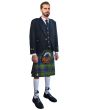 Modern Black Argyll Kilt Outfit With Clan Adam Tartan Kilt, Black color for Male